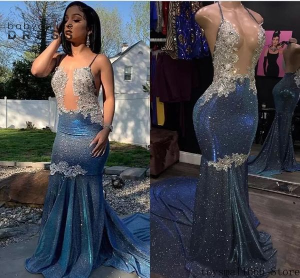 

sparkle crystal mermaid prom dresses real image backless long prom gowns halter formal party dress custom made bc11492 sxm17, Black