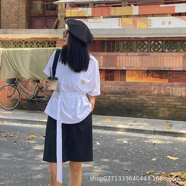 

women's t-shirt designer aw family cool sa early spring style exquisite design fashionable high-grade 22 round neck temperament lazy sh, White