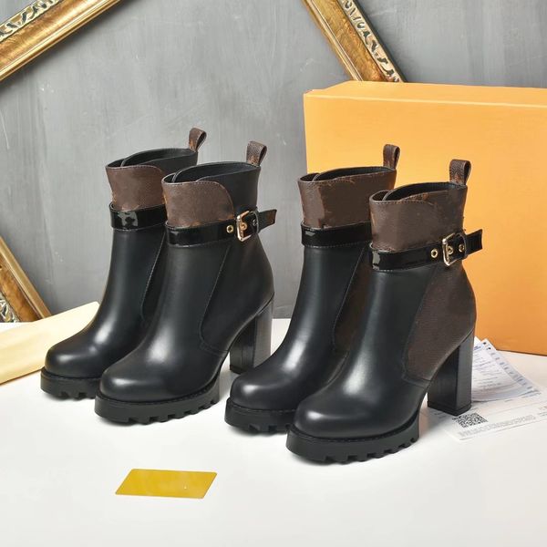 

women designer ankle boots luxury martin boot outdoor winter leather flat sneakers 028, Black