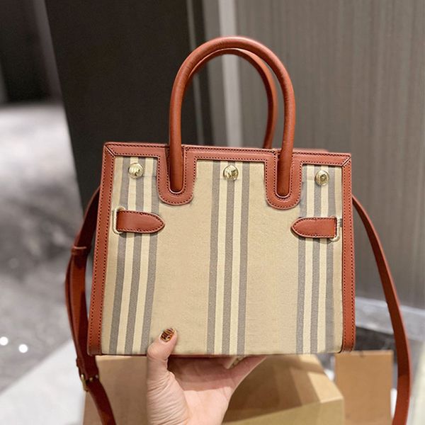 

26cm rivet tote bags check handbags pvc bridle leather crossbody bags tartan wallets purse double handle shoulder bag patchwork removable st