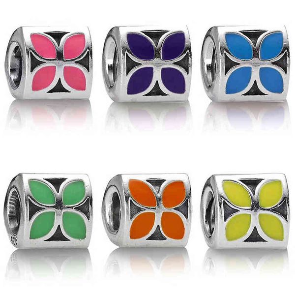 

2019 new 100% 925 sterling silver six color leaf charm bead hollow crystal fit european women diy bracelet factory wholesale aa220315, Bronze;silver