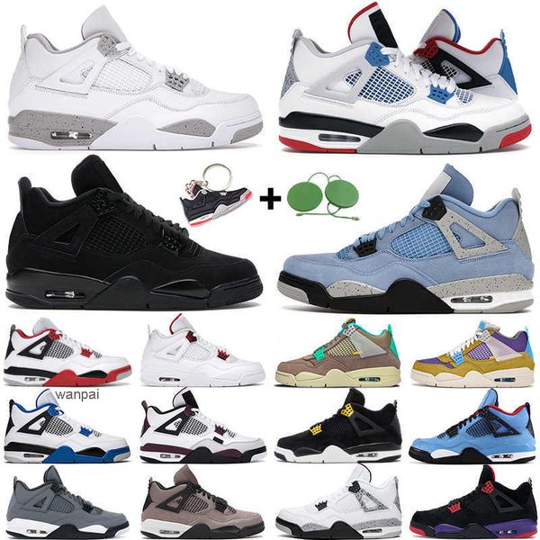 

men women basketball shoes 4 4s desert moss university blue white oreo taupe haze black cat bred rasta mens trainers sports sneakers