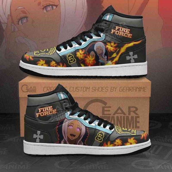 

fire force hibana sneakers custom anime shoes, Black