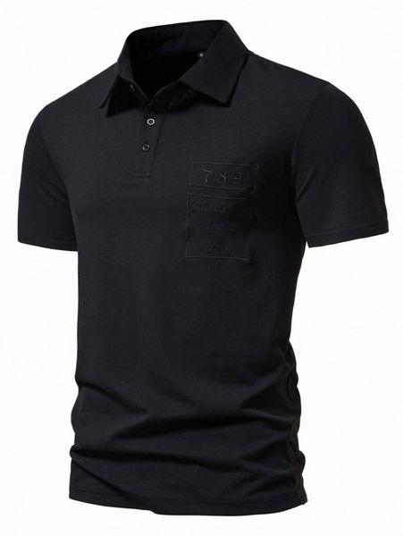 

men letter embroidery polo shirt c7vc#, White;black