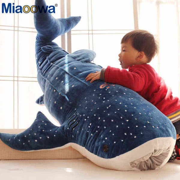 1Pc 50100Cm Neue Nette Blaue Shark Plüsch Spielzeug Große Fisch Tuch Puppe Gefüllte Wal Tiere Puppe Schöne ldren baby Geburtstag Geschenk J220729