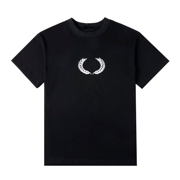 

22ss men women couples classic letter ear of wheat tee summer high-end short sleeve teenager casual simple fashion casual breathable high st, White;black