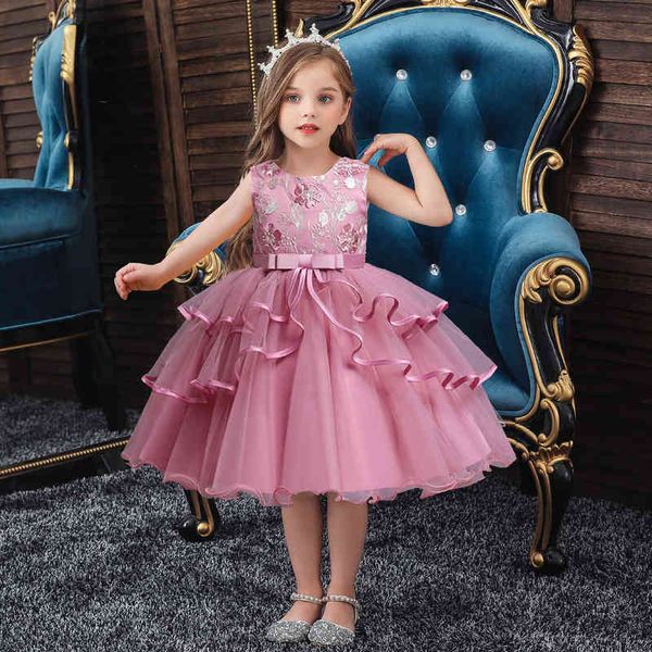 Europäischer Stil, niedliche Kinder-Performance-Kleidung, Kinder-Kuchen-Hochzeitskleid, Mädchenkleid, exquisites Prinzessin-Tutu, Prinzessinnenkleid Y220510