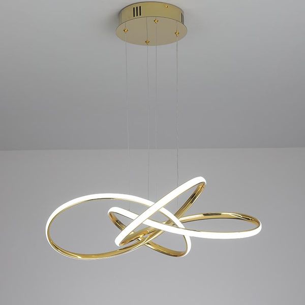 Lampade a sospensione Cromo/oro Luci a LED moderna placcata per sala da pranzo Lampada da cucina 90-260VPENDANT