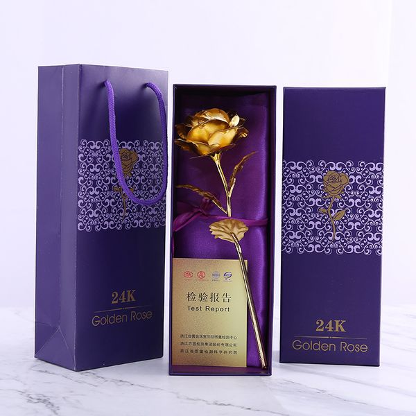 NEUE 24k Gold einzelne Blumenfolie Rose Geburtstagsgeschenk kreative Nelke Muttertagsgeschenk Mädchenfabrik