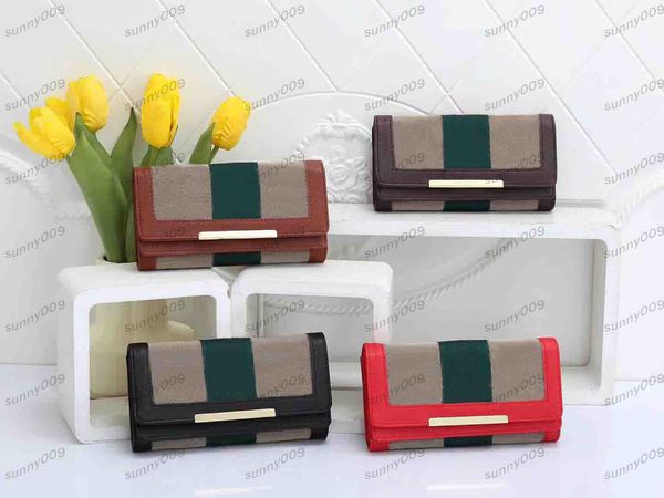 Pochette da donna di lusso alla moda Portafoglio lungo Portafoglio in pelle PU con fibbia quadrata Borsa da donna multicolore Portamonete pieghevole con patta Porta passaporto