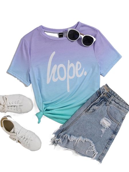 

ombre letter graphic tee a1zf#, White