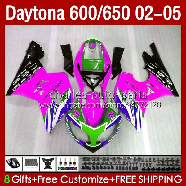 Verkleidungsset für Daytona 650 600 CC Pink Schwarz 02 03 04 05 Karosserie 132Nr