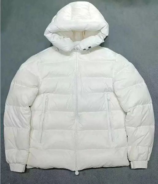 

style men down jacket french fashion brand salzman white hooded printing warm jackets, Black