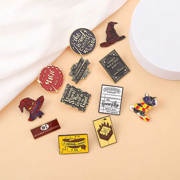 

metal badge magic brooch creative film surrounding film hat scarf button, Gray