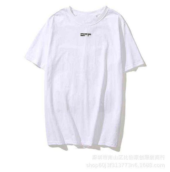 

factory direct sales designer new brand short sleeve wholesale off summer fashion print t-shirt ow men and women loose bottomed shirt, White;black