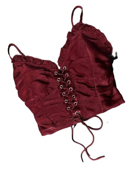 

plus frill hem lace up cami i02l#, Black