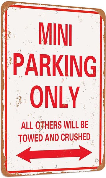 

mini parking only vintage look funny mental tin sign-8 x 12 inches-aluminum