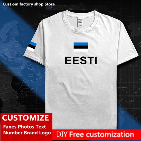Estonya Estonya Erkek Tişörtleri Ülke Bayrağı Tişört Ücretsiz Özel Jersey DIY İsim Numarası 100 Pamuk Tişörtleri Est Eesti 220616
