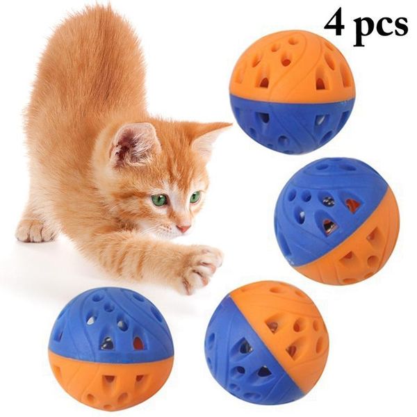 Toys de gato Bell Funny Kitten Chasing Toy Toy Interactive Plástico Kittten Jingle Ball Chew Pet Suppliescat Suppliescat