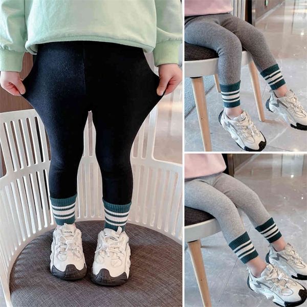 

girls slim pants patchwork pants for girl striped kids pants spring autumn clothes girl 210412, Blue