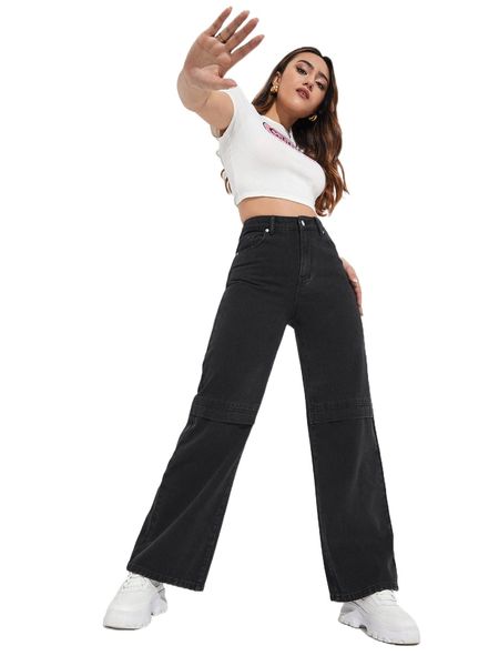 

high waist washed jeans c4ql#, Blue