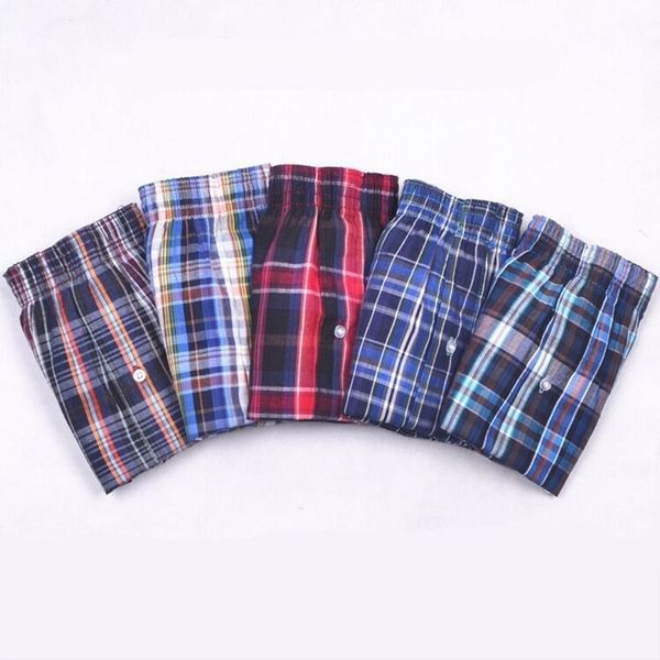 

panties mens boxer men underwear cotton man shorts breathable plaid flexible shorts boxer 5pcslot male underpants 5xl 6xl y200415, Black;white