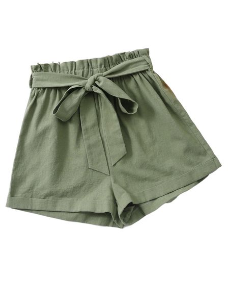 

paperbag waist roll up hem belted shorts z0rf#, White;black