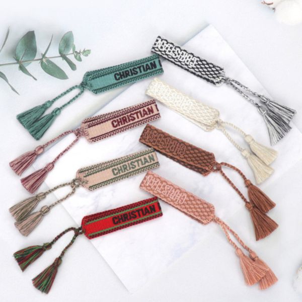 

brand fashion bracelet adjustable woven friendship luxury bangles for women men designers vintage braided embroidery tassel bracelets jewelr, Golden;silver