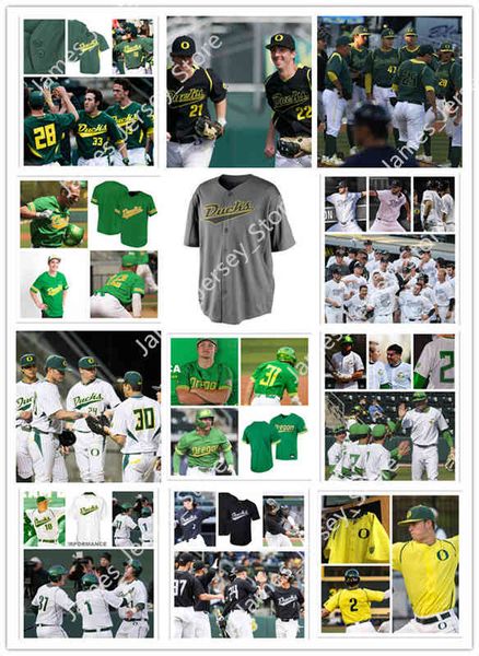 

xflsp 2022college custom oregon ducks uo college stitched baseball jersey 66 rj gordon 51 adam maier 33 jacob hughes 20 logan mercado jersey, Black