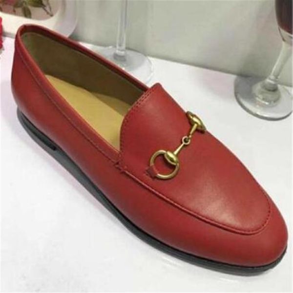 

designer mules princetown flat soled casual shoes authentic cowhide metal buckle ladies shoes leather men women trample shoes35- 4290m, Black