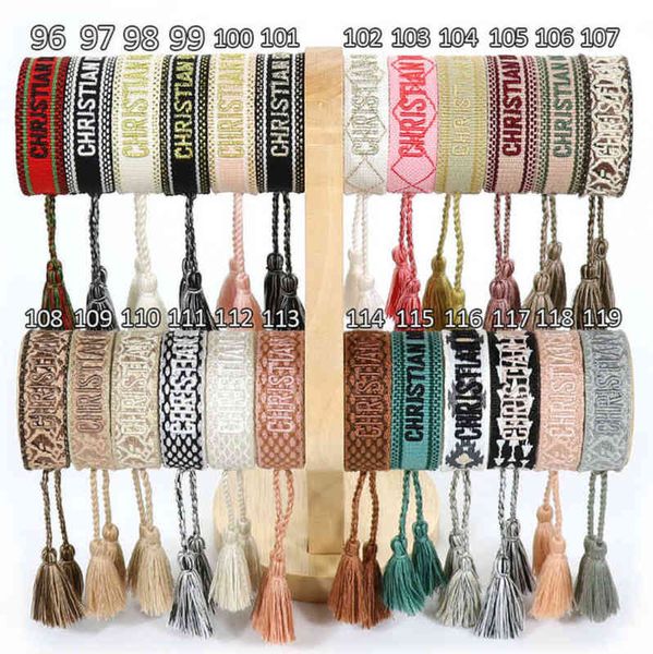 

fashion brand classic bracelets chains jewelry bangles handmade embroidered link woven tassel adjustable women men lover gift chain bangle o, Black
