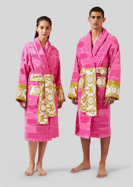 

cotton men women bathrobe sleepwear long robe letter print couples sleeprobe nightgown winter warm pajamas10, Black