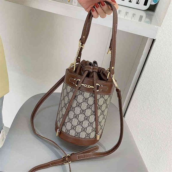 

wholesale store 75% off spring and summer printed drawstring foreign style bucket versatile atmosphere net red small bag