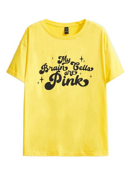 

x pretty bratty slogan graphic round neck tee 21r0#, White