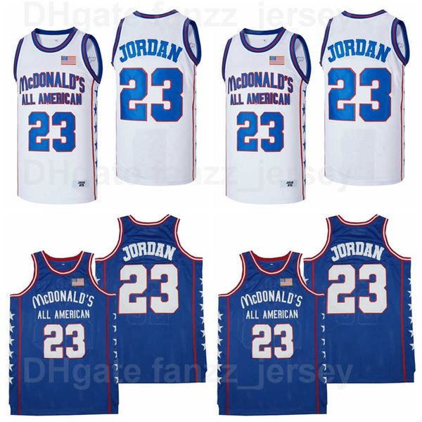 Фильм All America McDonalds Jerseys 23 Man Basketball Team Color Blue White Away для спортивных фанатов Pure Chotch