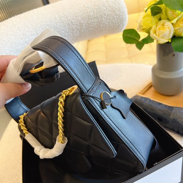 

women's leather bag black shoulder chain bag 2022 retro designer bags the totes luxury crossbody classic quilt messenger wallet handbag
