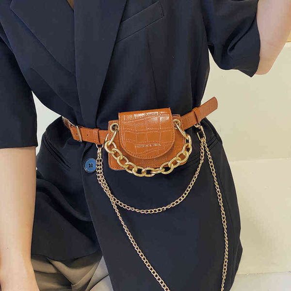 

s belt fashion stone pattern shoulder for women fanny pack chest chain crossbody designer waist bag 220419