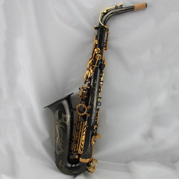 

high grade professional black nickel body gold keys alto saxophone