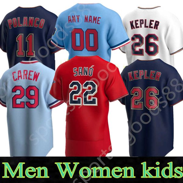 

2022 Custom S-4XL 4 Carlos Correa Josh Donaldson Jersey Max Kepler Miguel Sano Byron Buxton Nelson Cruz Rod Carew Joe Mauer Harmon, Colour 2