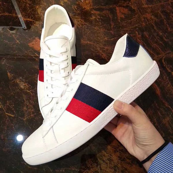 

shoes classic designer men women white luxury lace up genuine leather platform sneakers size 36-45