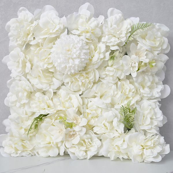 Flores artificiais Wall Rose Hydrangea Painéis de flores densificados para chá de chá de bebê Decoração de cenário 5pcs