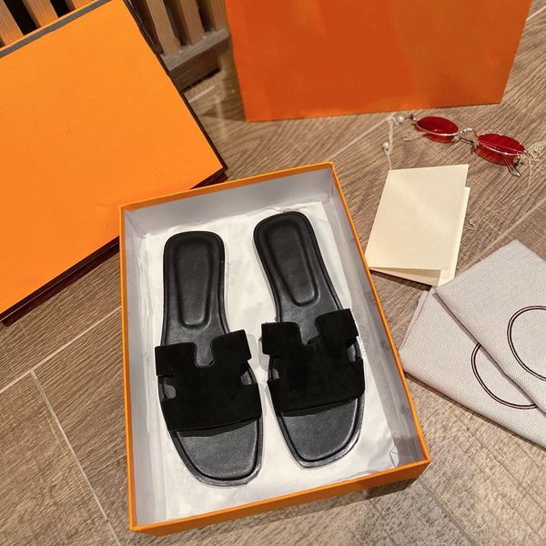 

with box classics woman shoes slipper leather flat sandals fashion slides slide rubber ladies beach women slippers shoe10 2-15, Black