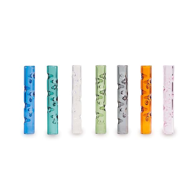 75 mm farbiger 3D-Kühlfluss-Glasstiel für Dynavap Osgree Raucherzubehör