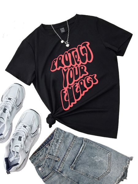 

slogan graphic tee g5i3#, White