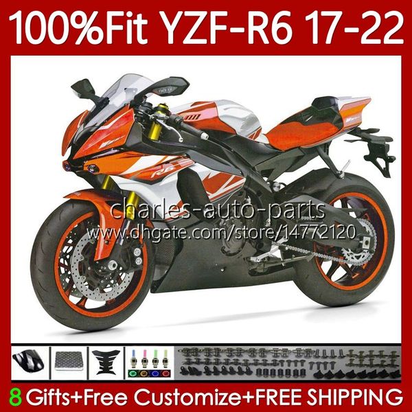 Iniezione Carrozzeria Per YAMAHA YZF R6 R 6 600 CC YZF-600 2017 2018 2019 20 21 22 Corpo 119No.36 YZF-R6 YZFR6 17 18 19 2020 2021 2022 YZF600 2017-2022 Carena OEM arancione bianco blk