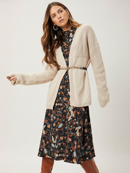 

motf premium drop shoulder cardigan without belt f5lm#, White;black