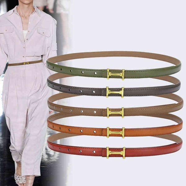 

belt letter designer h metal buckle belt women color thin belt 2022 versatile jiazezi kuqi b, Black;brown