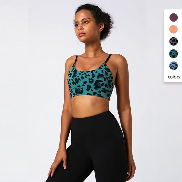 

clothing womens tanks summer women yoga underwear sports bra fitness leopard print sweat-absorbing wrapping strong gathering vest joggers, White