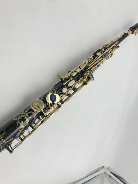 Soprano Saxophone S-901Black Краска высококачественная прямая B Плоская саксофон мюзикл с твердыми коробками