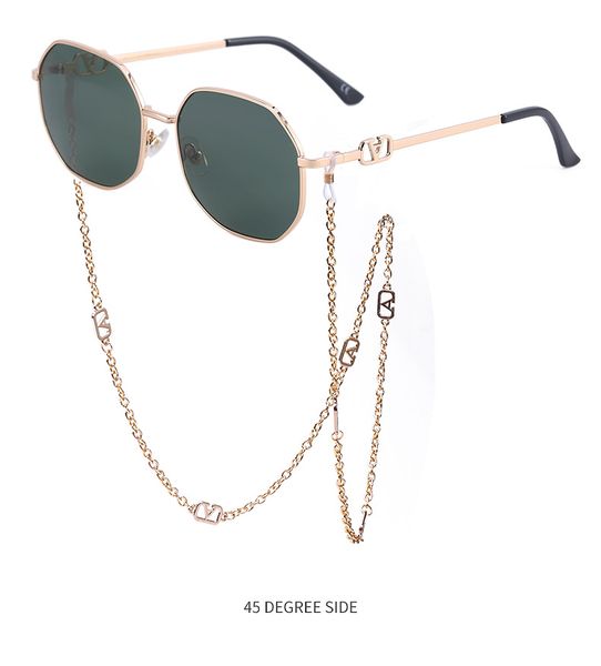 Designer óculos de sol marca óculos com corrente luxo homens mulheres óculos de sol polaroid uv400 lente de metal 20256